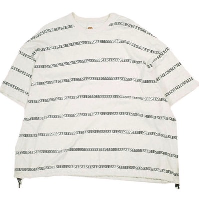 SEE SEE x URBS シーシー URBAN RESEARCH BUYERS SELECT アーバンリサーチ 25SS 別注 日本製 SUPER BIG FLAT W BOARDER スーパービッグフラットボーダーTシャツ XL OATMEAL 半袖