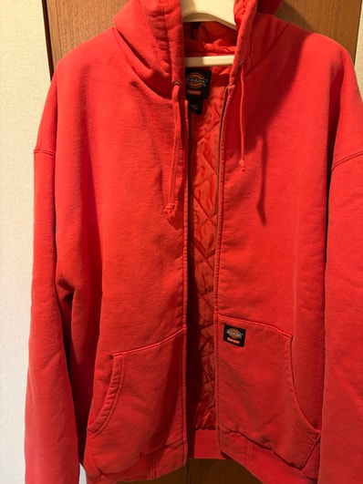 Supreme x Dickies Quilted Lined Zip Up Hooded Sweatshirt "Burnt Red"