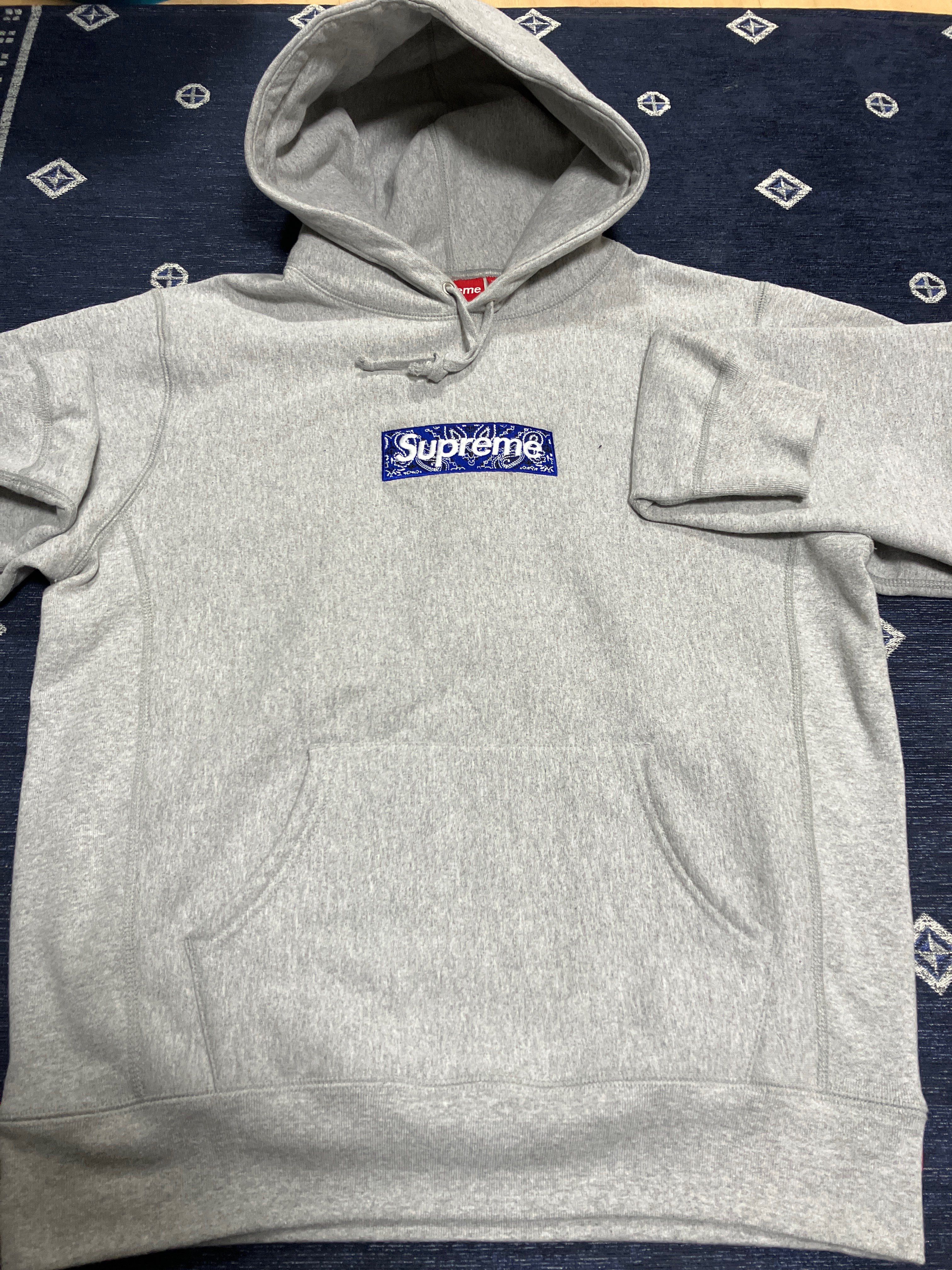 Supreme Bandana Box Logo Hooded Sweatshirt "Grey"
