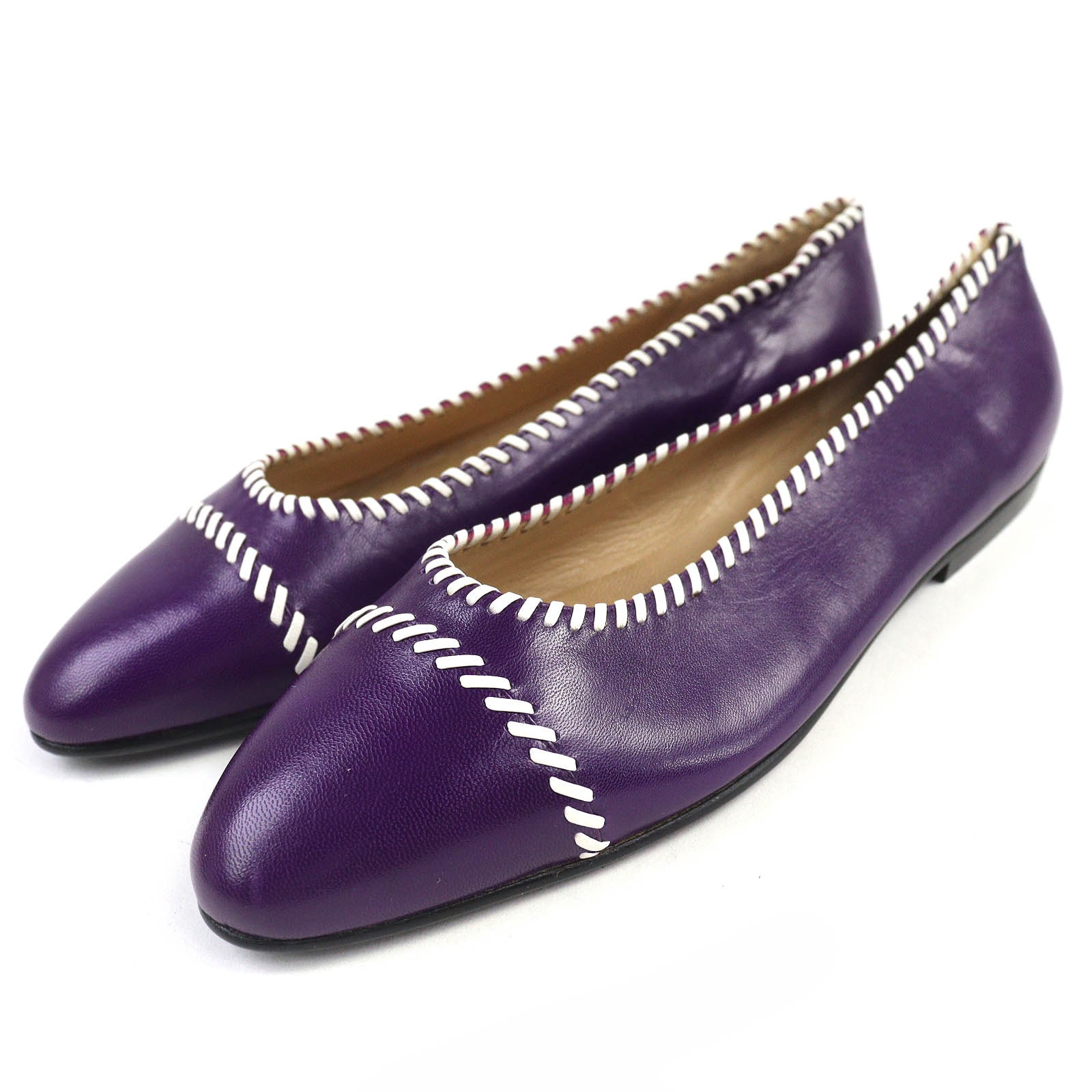 未使用品 シャネル パンプス パープル ホワイト レディース 37