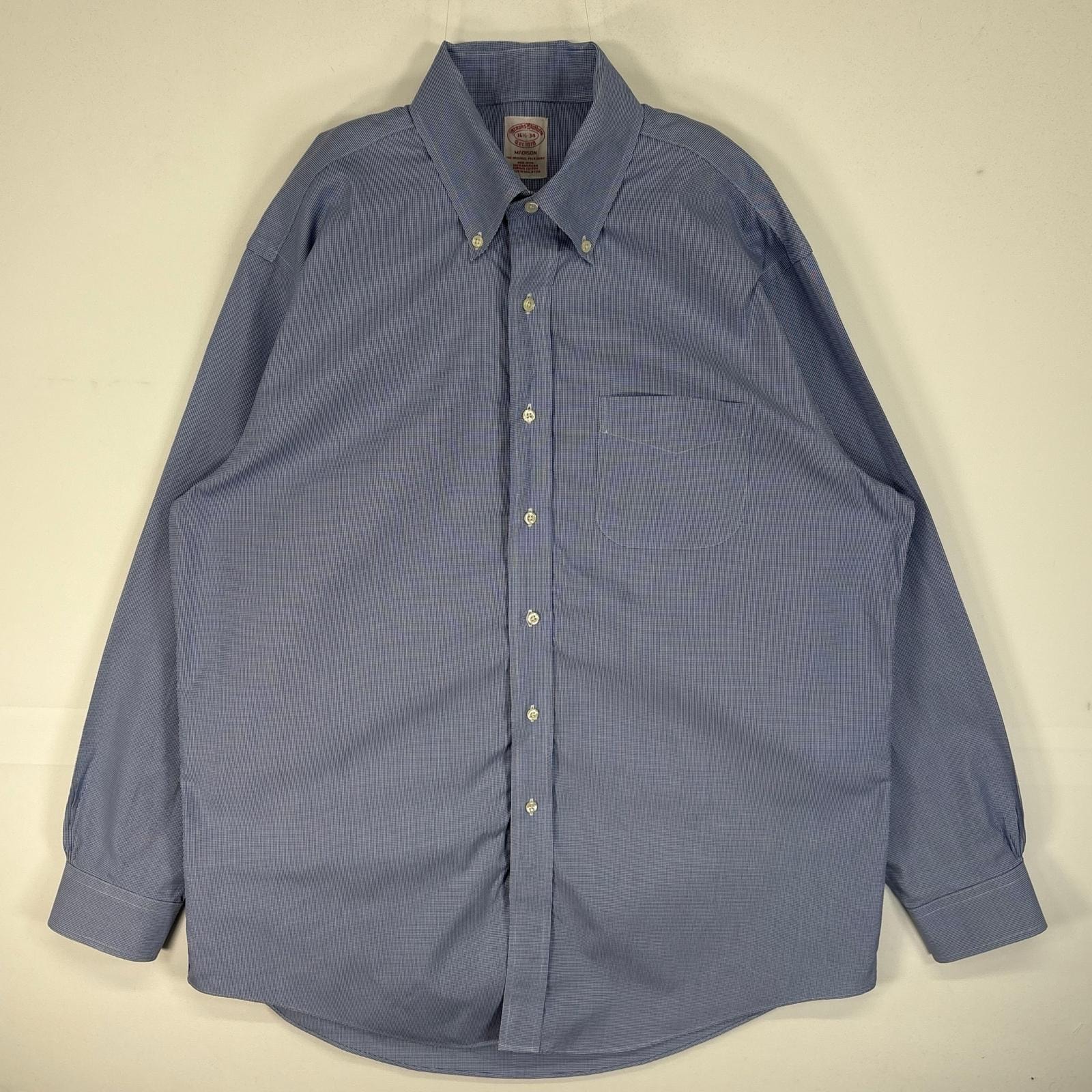 古着 ブルックスブラザーズ Brooks Brothers 長袖シャツ 胸ポケ MADISON 1818 L  ブルー系 チェック メンズ