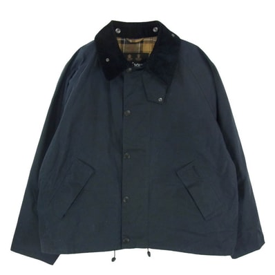Barbour バブアー 24AW 242MWX1678 TRANSPORT トランスポート ワックス コットン ショート ジャケット ブルゾン ネイビー系 36【中古】