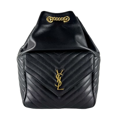 サンローラン SAINT LAURENT リュック ジョー レザー ブラック レディース 672609【中古】 z10844