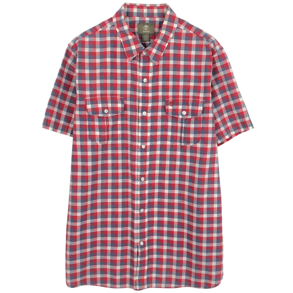 古着 ティンバーランド Timberland REGULAR FIT 半袖 コットン チェックシャツ メンズL相当/eaa668742