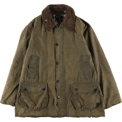 古着 80~90年代 バブアー Barbour BEDALE ビデイル 旧3ワラント バッジ付き ワックスコットン オイルドジャケット 英国製 C42 メンズL相当 ヴィンテージ/eaa604814
