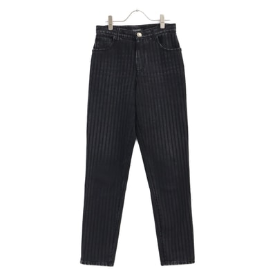 シャネル 【美品/国内正規】20K P65455V61295 ストライプ ココマークボタン デニムパンツ 36