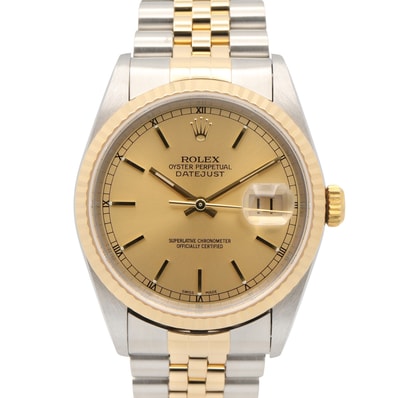 ロレックス ROLEX デイトジャスト Y番 腕時計 時計 K18(イエローゴールド) ステンレススチール メンズ ゴールド系 シャンパン/バー 16233 【中古】