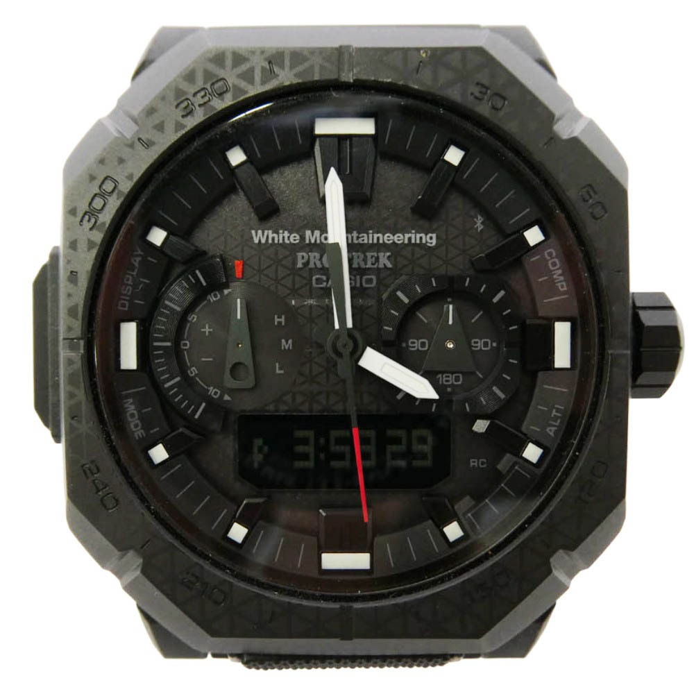 CASIO カシオ PRW-B1000WM-1JR × PRO TREK × White Mountaineering Climber Line プロトレック ホワイトマウンテニアリング クライマーライン チタンバンド 腕時計 ウォッチ【極上美品】【中古】