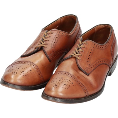 古着 アレンエドモンズ ALLEN EDMONDS Sanford セミブローグ ストレートチップシューズ USA製 メンズ27.0cm相当/saa010283