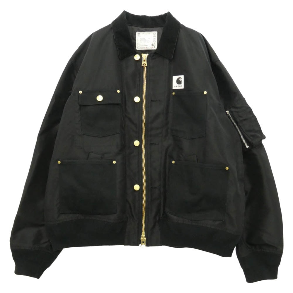 Sacai サカイ 26SS 26-03990M x Carhartt WIP Nylon Twill  Duck Blouson カーハート ナイロン ツイル  ダック ブルゾン ジャケット ブラック系 3【中古】