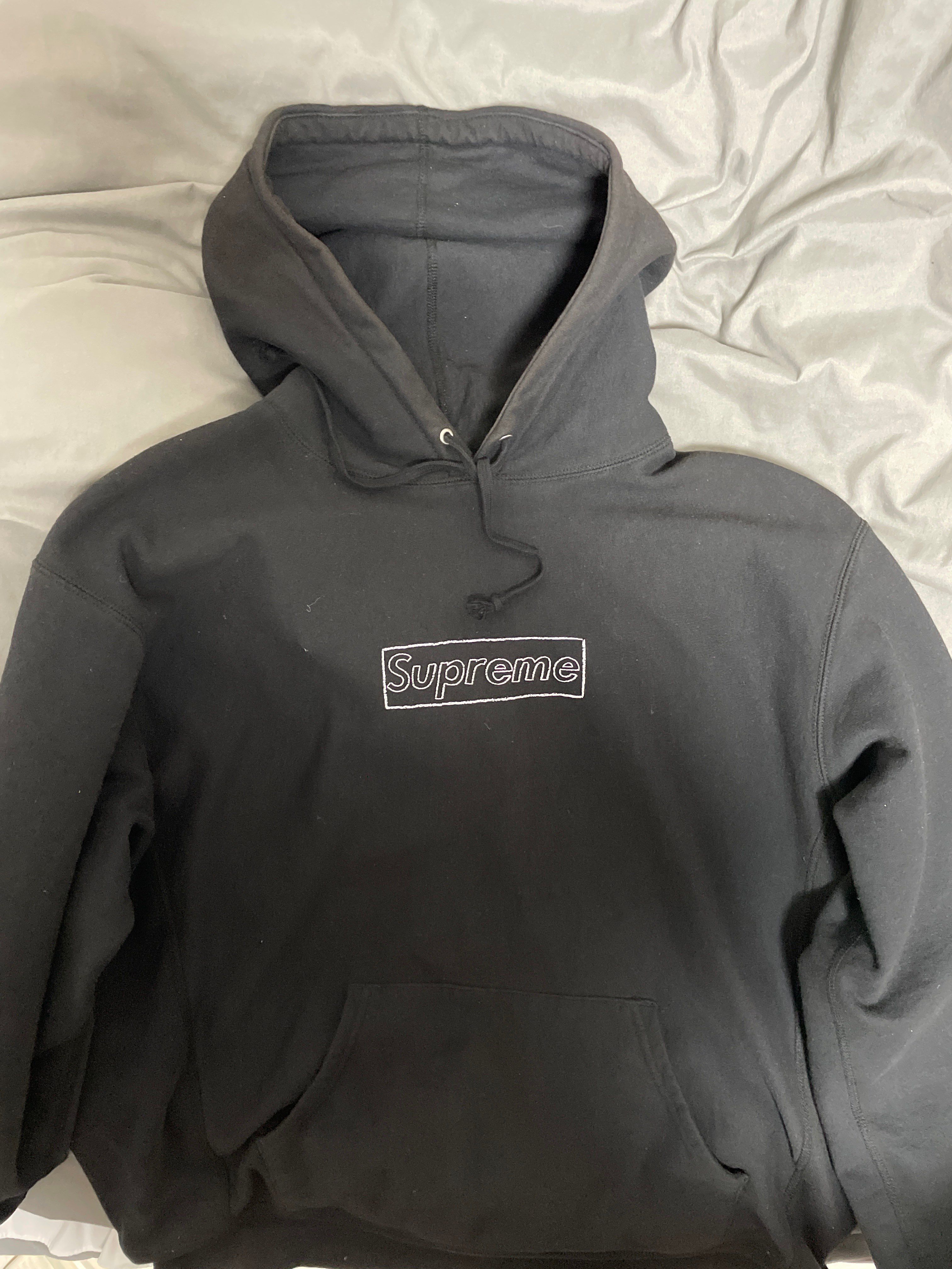 Supreme KAWS Chalk Logo Hooded Sweatshirt "Black"(2021)