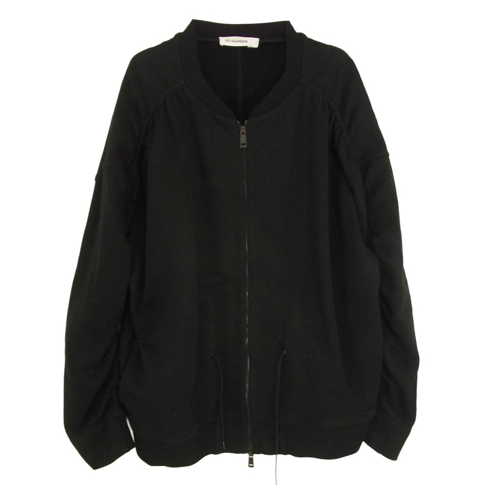 JIL SANDER ジルサンダー 17SS JSUM707004 コットン ジップアップ ジャケット スウェット ブルゾン ブラック系 L【中古】