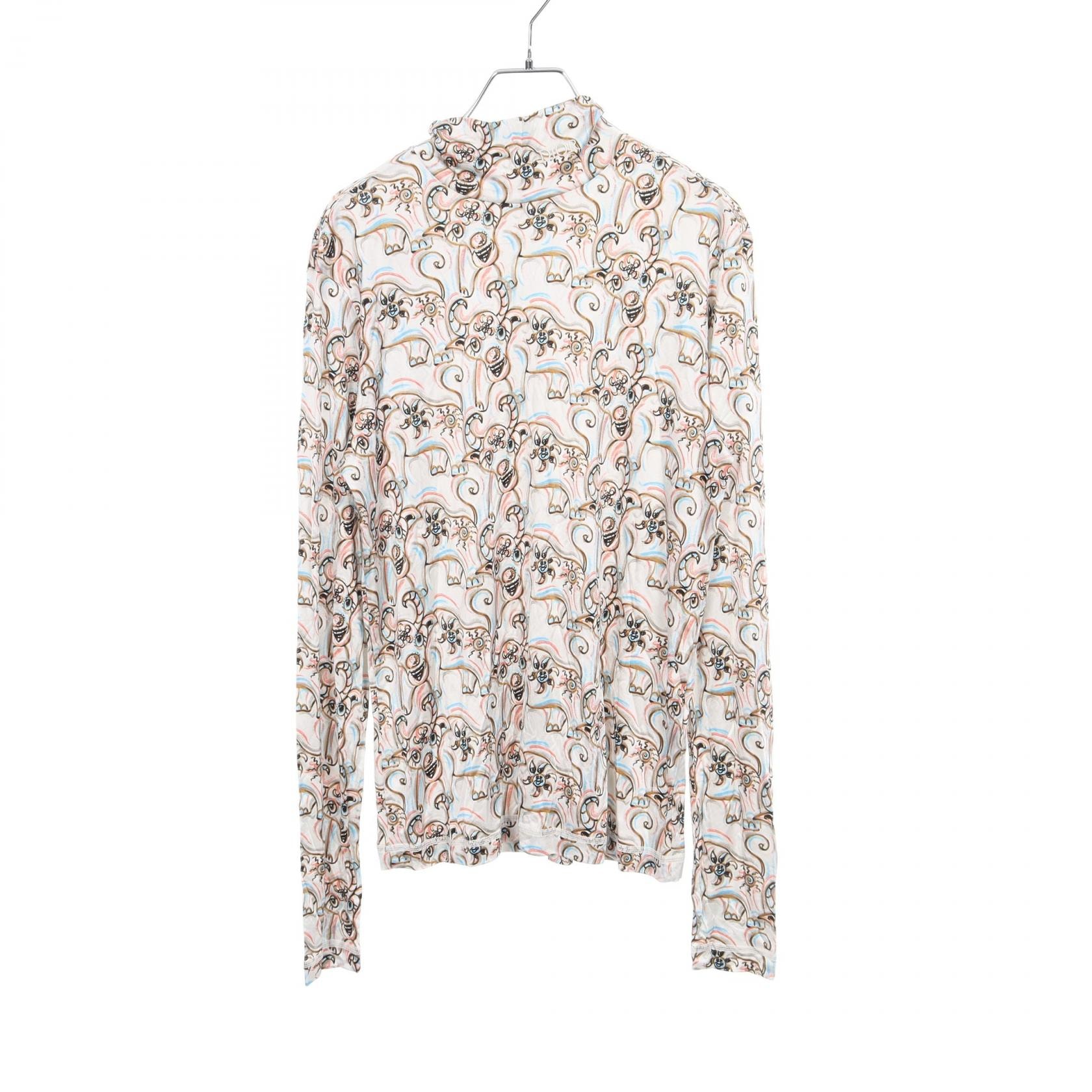ディオール Dior DIOR × KENNY SCHARF 総柄 ハイネック 長袖 カットソー 衣料品 トップス レーヨン メンズ アイボリー系 / マルチカラー 193J641A073 【中古】