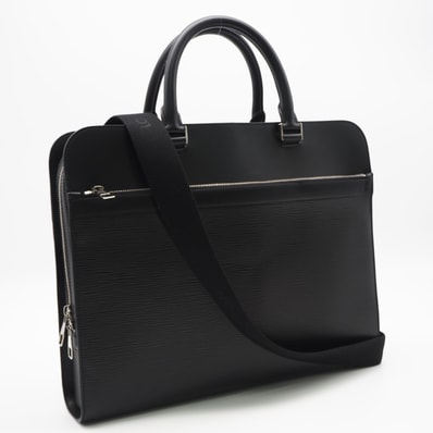 美品 LOUIS VUITTON ルイ・ヴィトン エピ バサーノMM ノワール M54032 ビジネスバッグ ブラック レザー メンズ