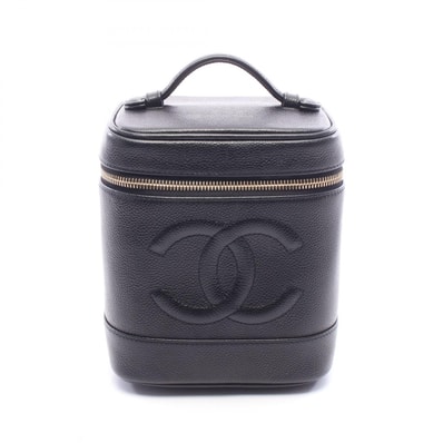 シャネル CHANEL ココマーク ハンドバッグ バッグ キャビアスキン(グレインドカーフ) レディース ブラック系 A01998 【中古】