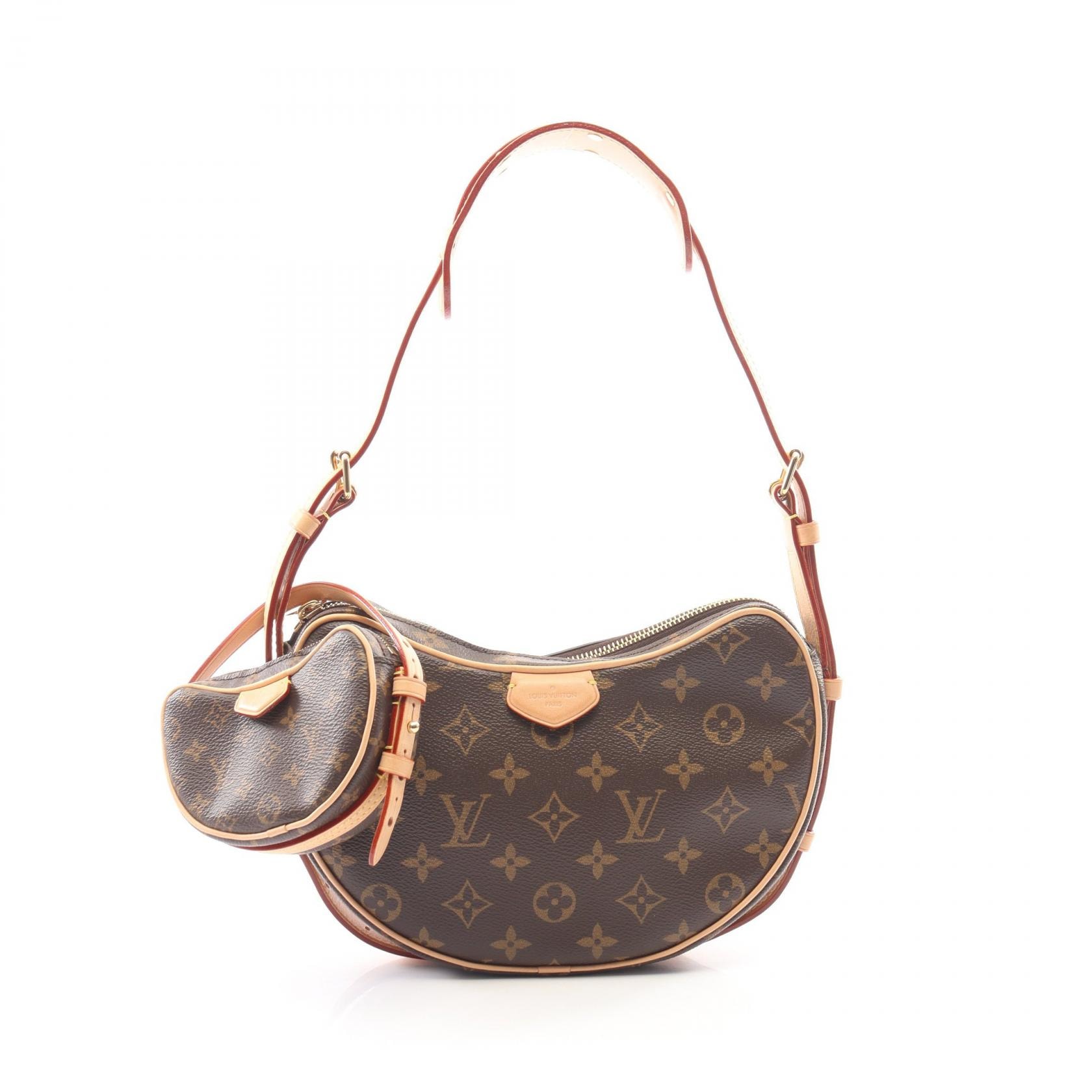 ルイ・ヴィトン LOUIS VUITTON クロワッサン モノグラム ショルダーバッグ バッグ PVCコーティングキャンバス レザー モノグラム レディース ブラウン系 M46828 【中古】