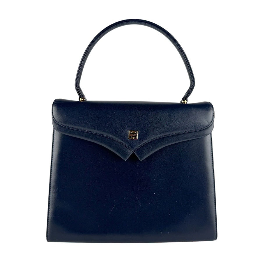 ジバンシィ GIVENCHY ハンドバッグ レザー ネイビー レディース【中古】 z10345