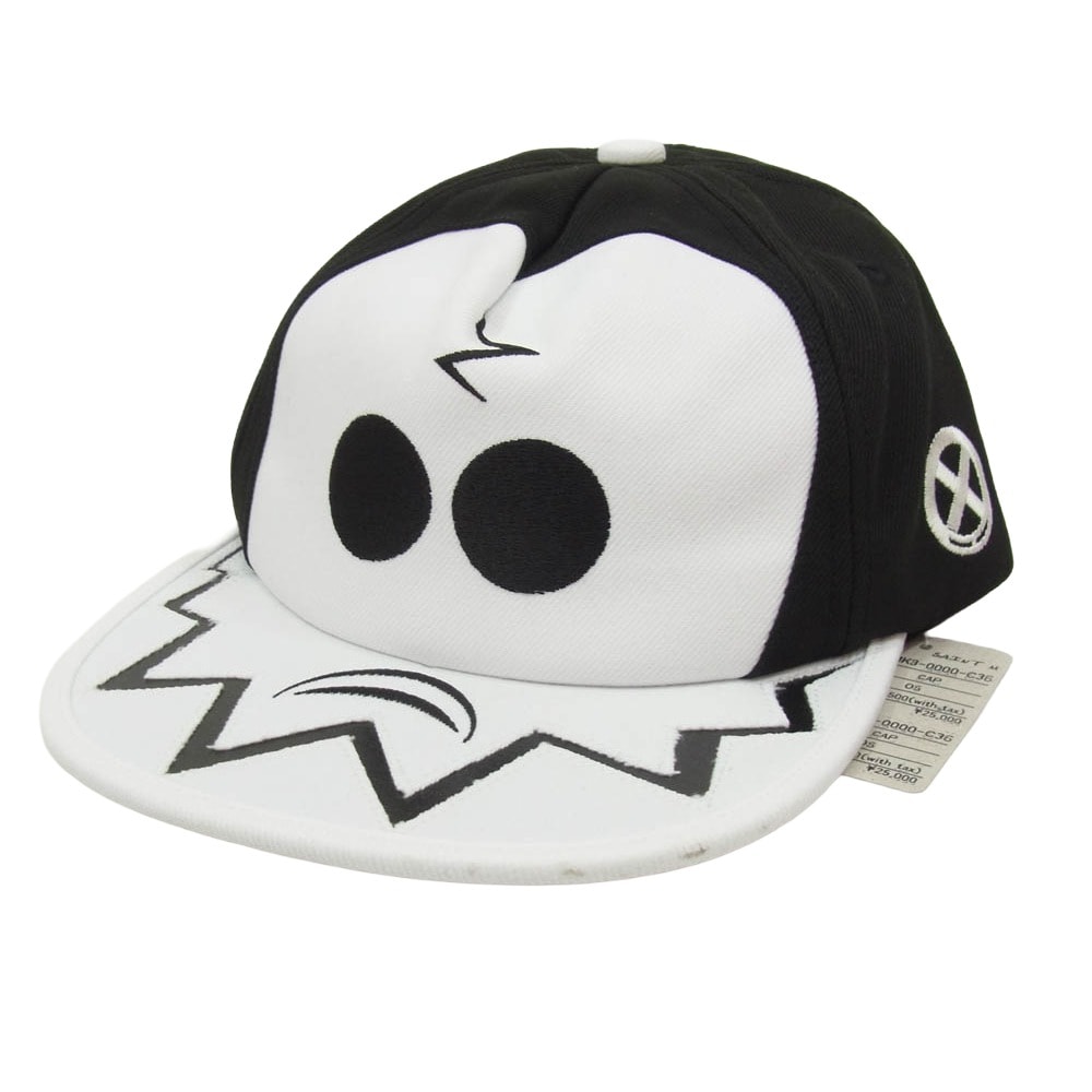 SAINT MICHAEL セントマイケル 26SS SM-MK8-0000-C36 x BOUNTY HUNTER バウンティーハンター BH_CAP SKULL-KUN 刺繍 キャップ スナップバック 帽子 ブラック系【極上美品】【中古】