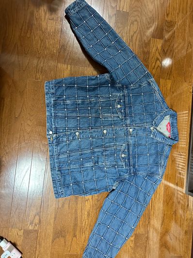 Supreme Studded Seam Denim Trucker Jacket "Blue"