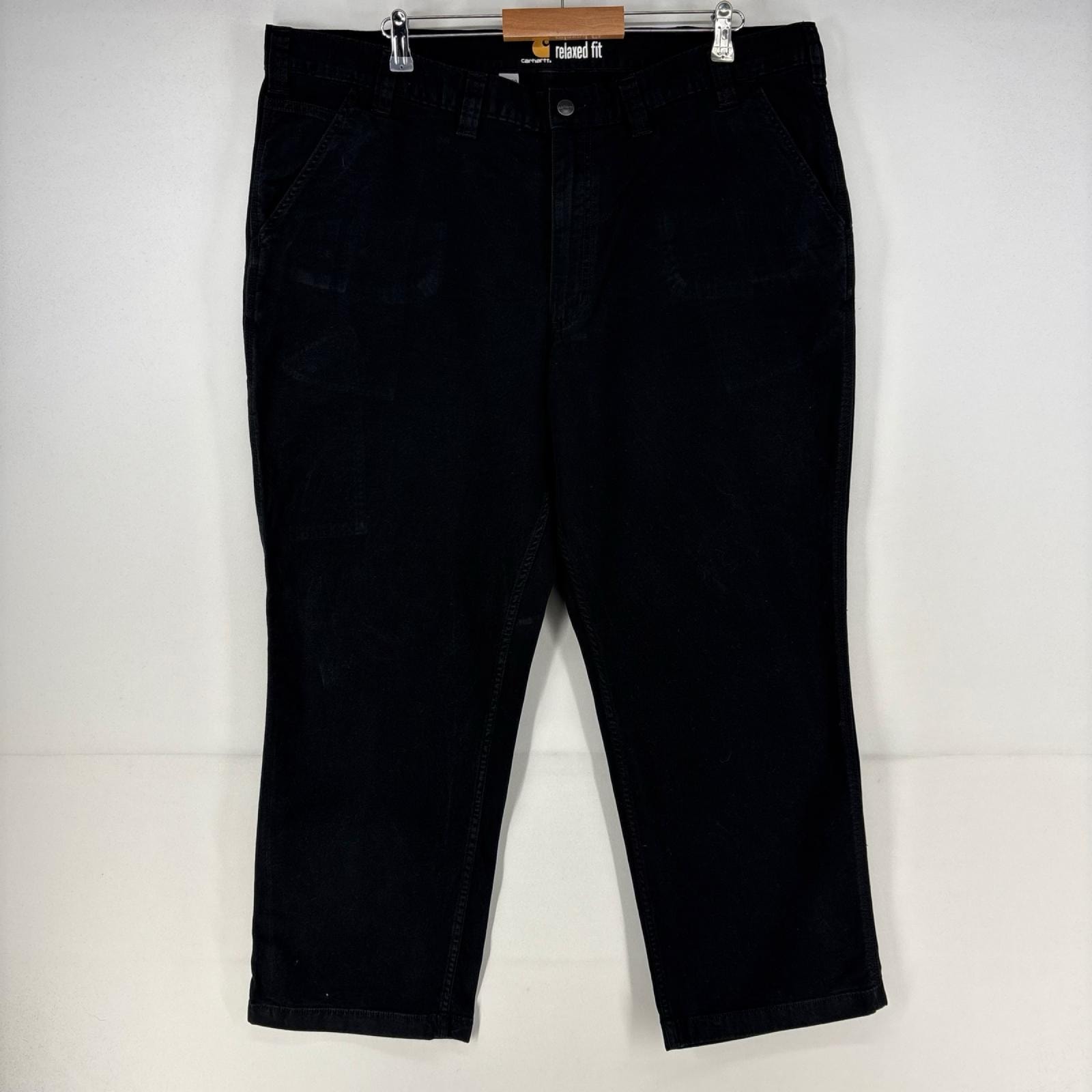古着 カーハート Carhartt パンツ カーゴ ジップ RELAXED FIT 5ポケット ストレート 大きいサイズ w44 L30  ブラック メンズ