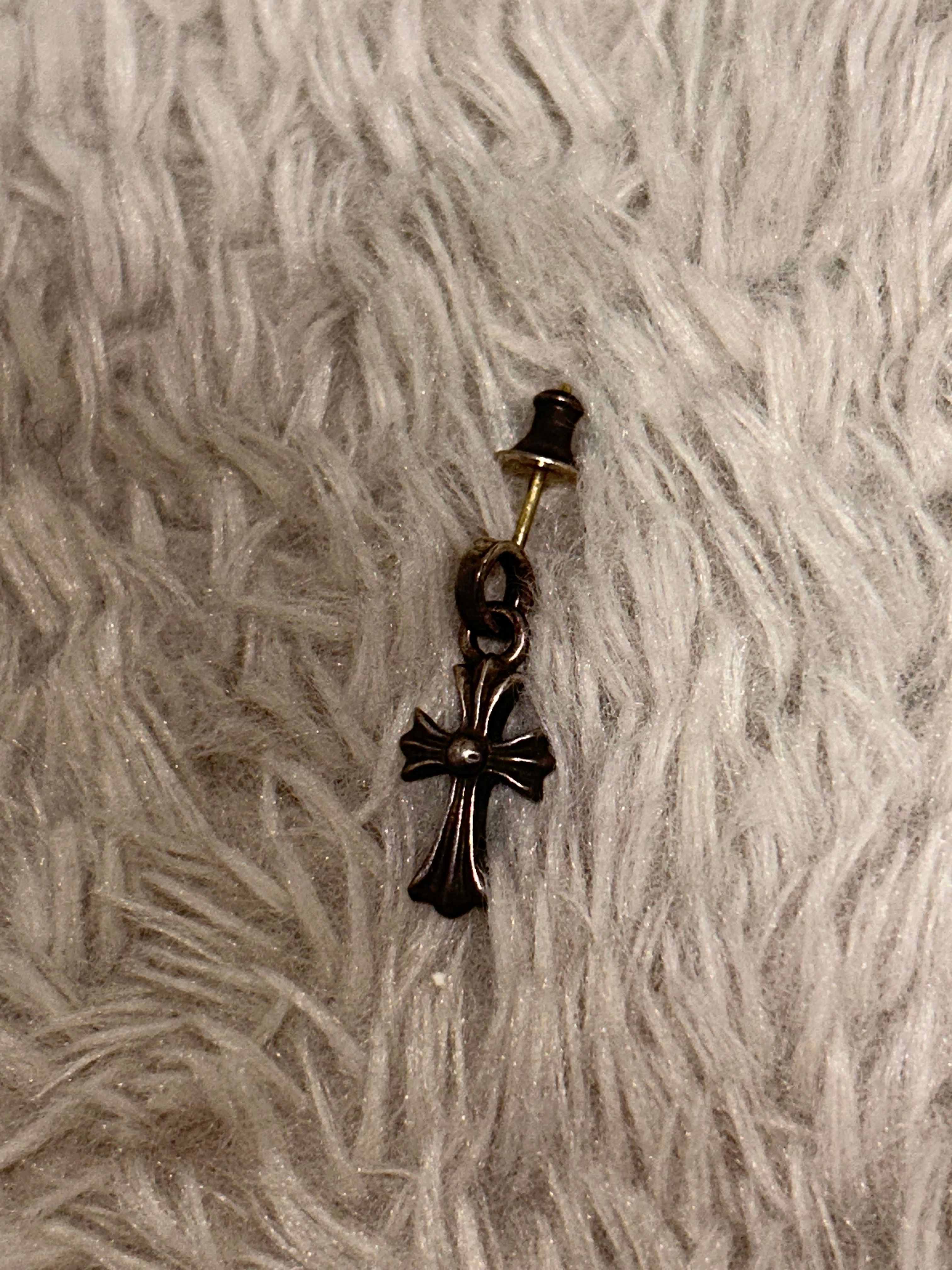 Chrome Hearts CH Cross Baby Fat Earrings "Silver"