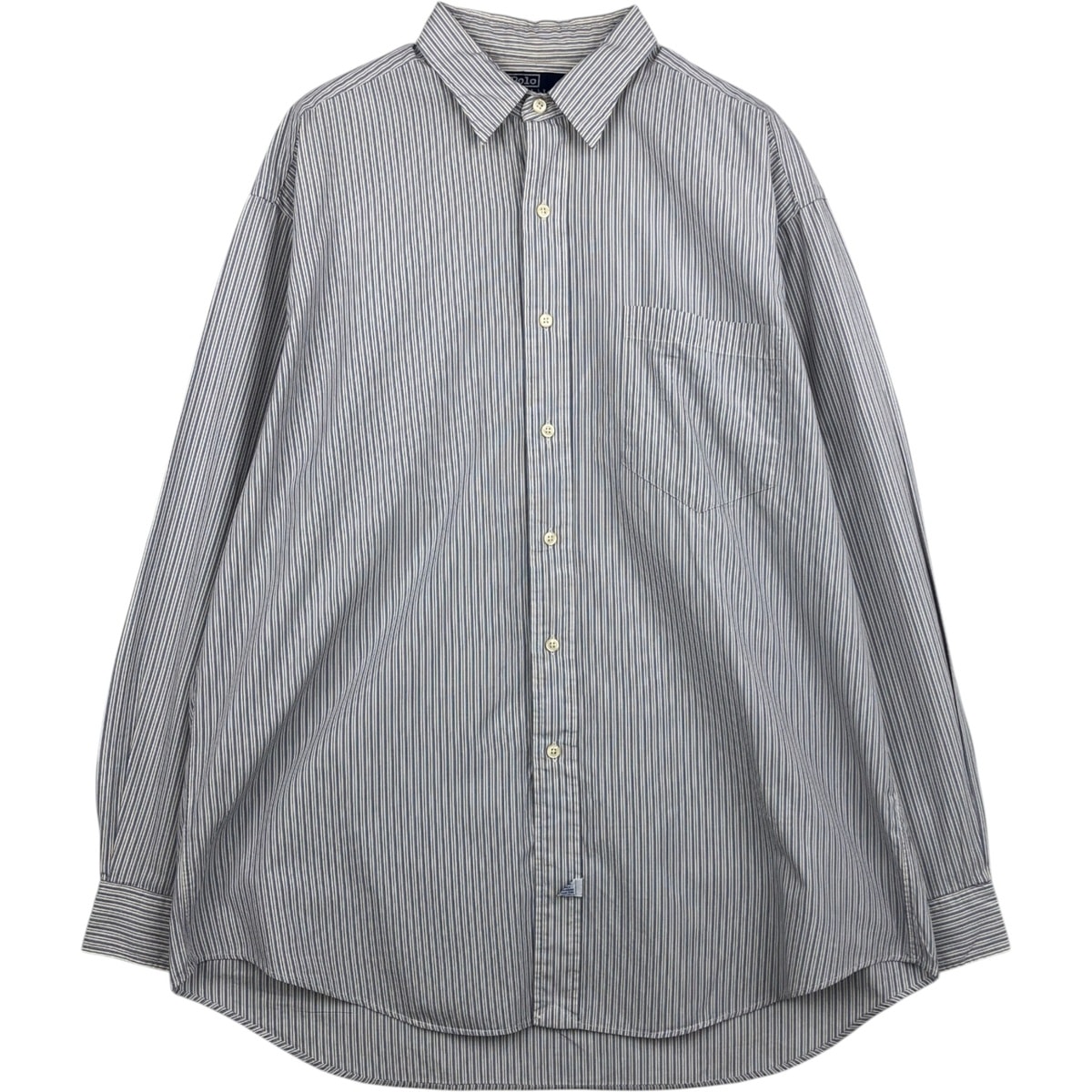 古着 ラルフローレン Ralph Lauren POLO by Ralph Lauren 長袖 コットンストライプシャツ メンズL相当/eaa629069