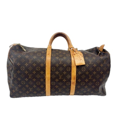 LOUIS VUITTON ルイヴィトン ボストンバッグ モノグラム キーポル・バンドリエール 50 ヌメ革変色有 中ヨゴレ有り M41416