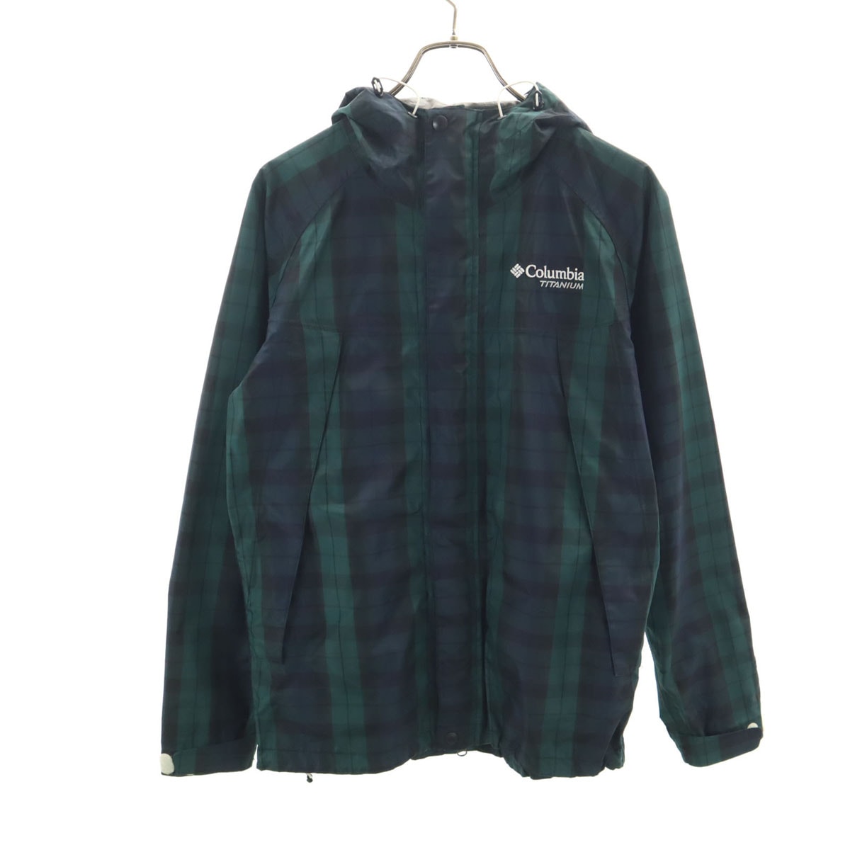 Columbia コロンビア チェック柄 ワバシュ ジャケット M グリーン 防水 収納袋付き