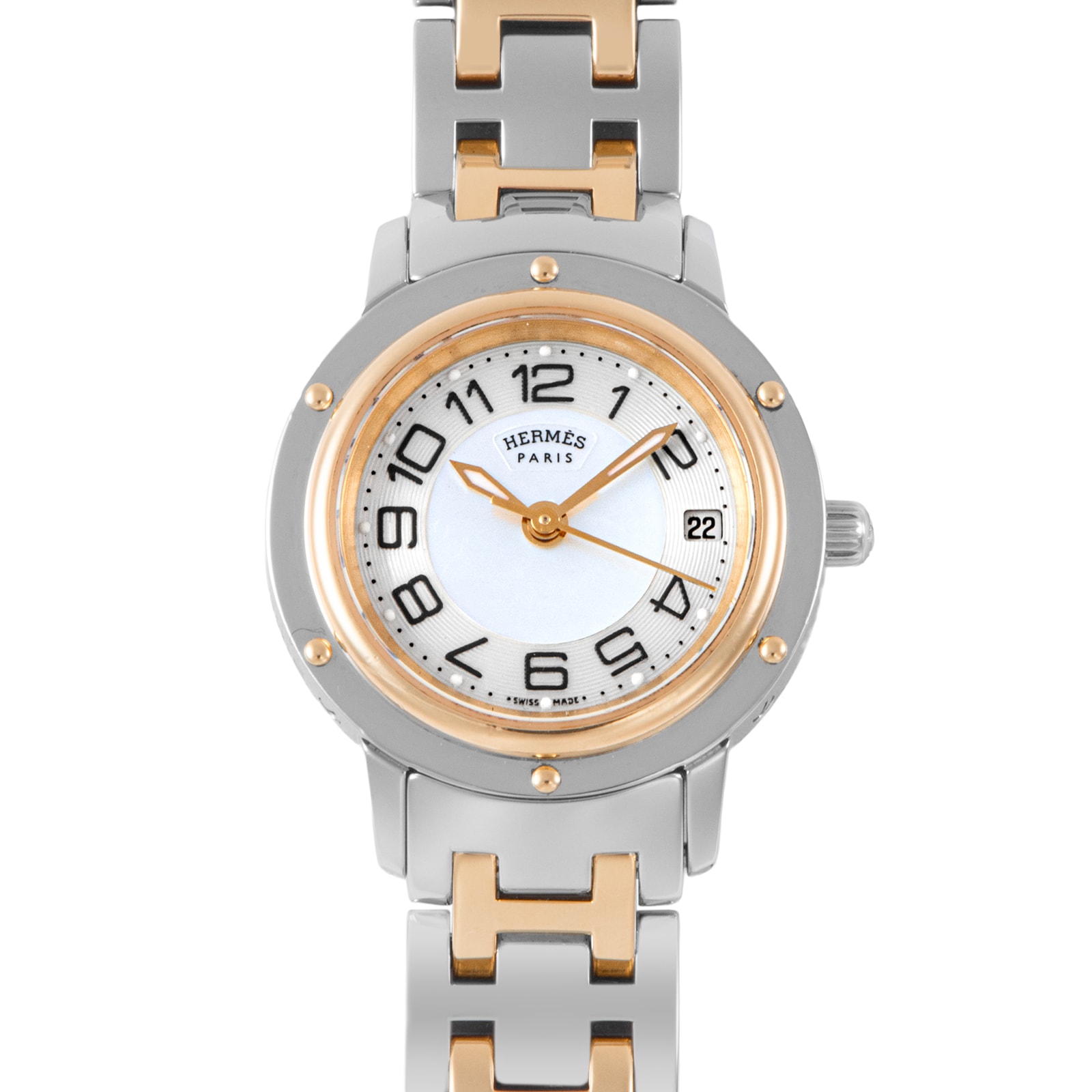 HERMES エルメス クリッパー CP1.220 SS/GP【中古】