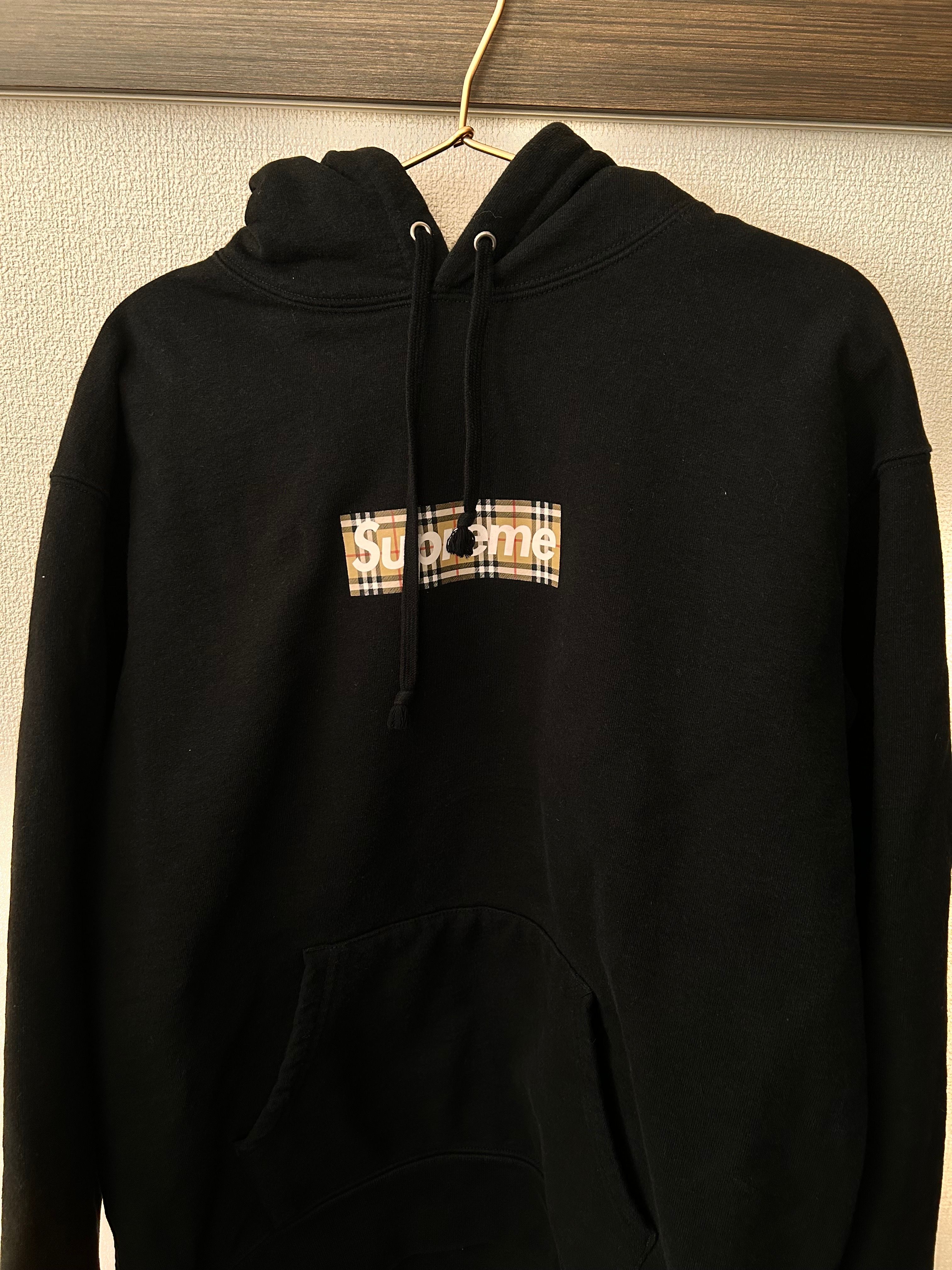 Supreme / Burberry Box Logo Hooded Sweatshirt "Black"