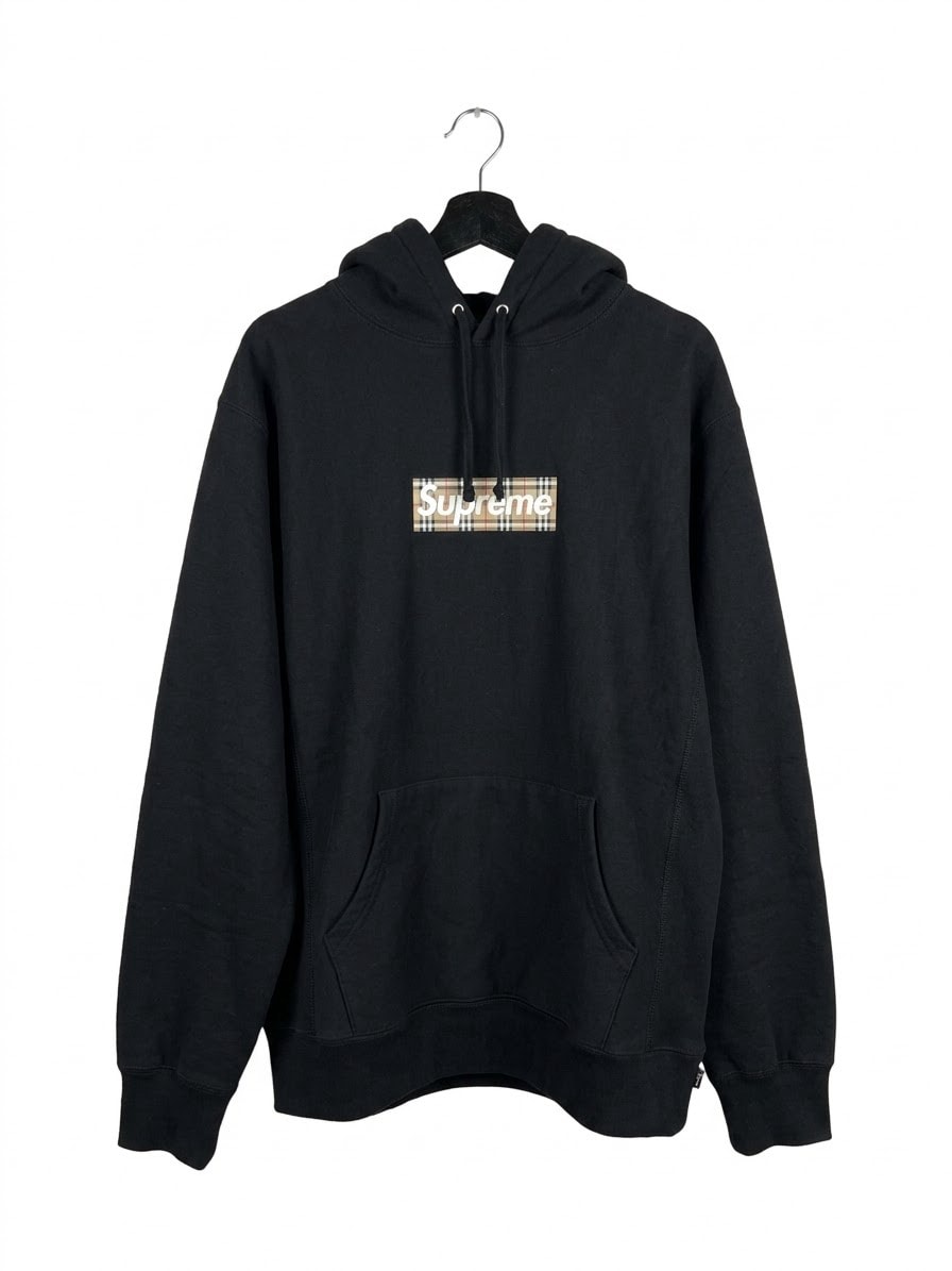 Supreme x Burberry Box Logo Hooded Sweatshirt "Black"