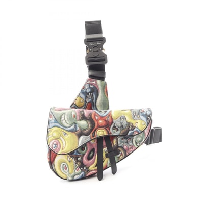 ディオール Dior Christian Dior × Kenny Scharf サドルバッグ ウエストバッグ ボディバッグ バッグ キャンバス レザー メンズ マルチカラー 【中古】