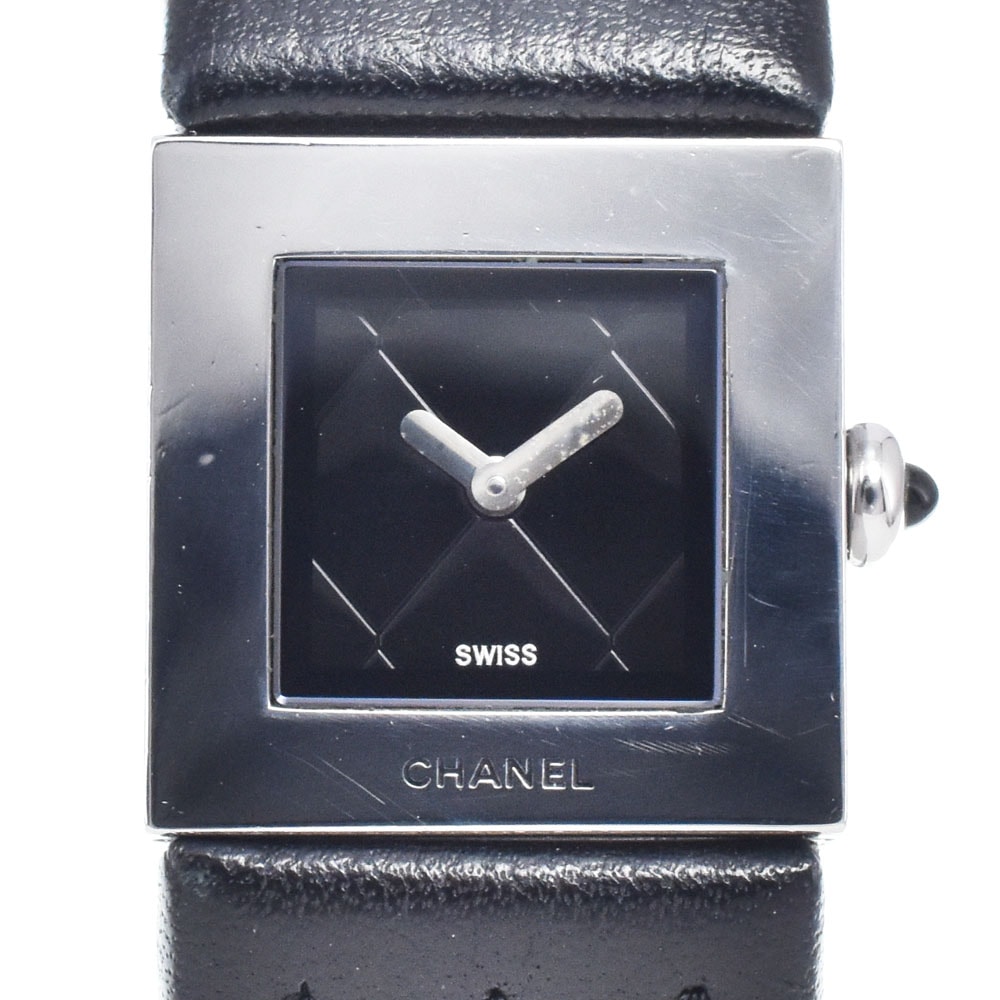 シャネル CHANEL H0116 マトラッセ ブラック クォーツ レディース 良品 腕時計 N#147486