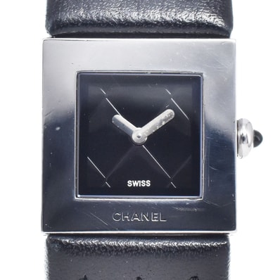 シャネル CHANEL H0116 マトラッセ ブラック クォーツ レディース 良品 腕時計 N#147486