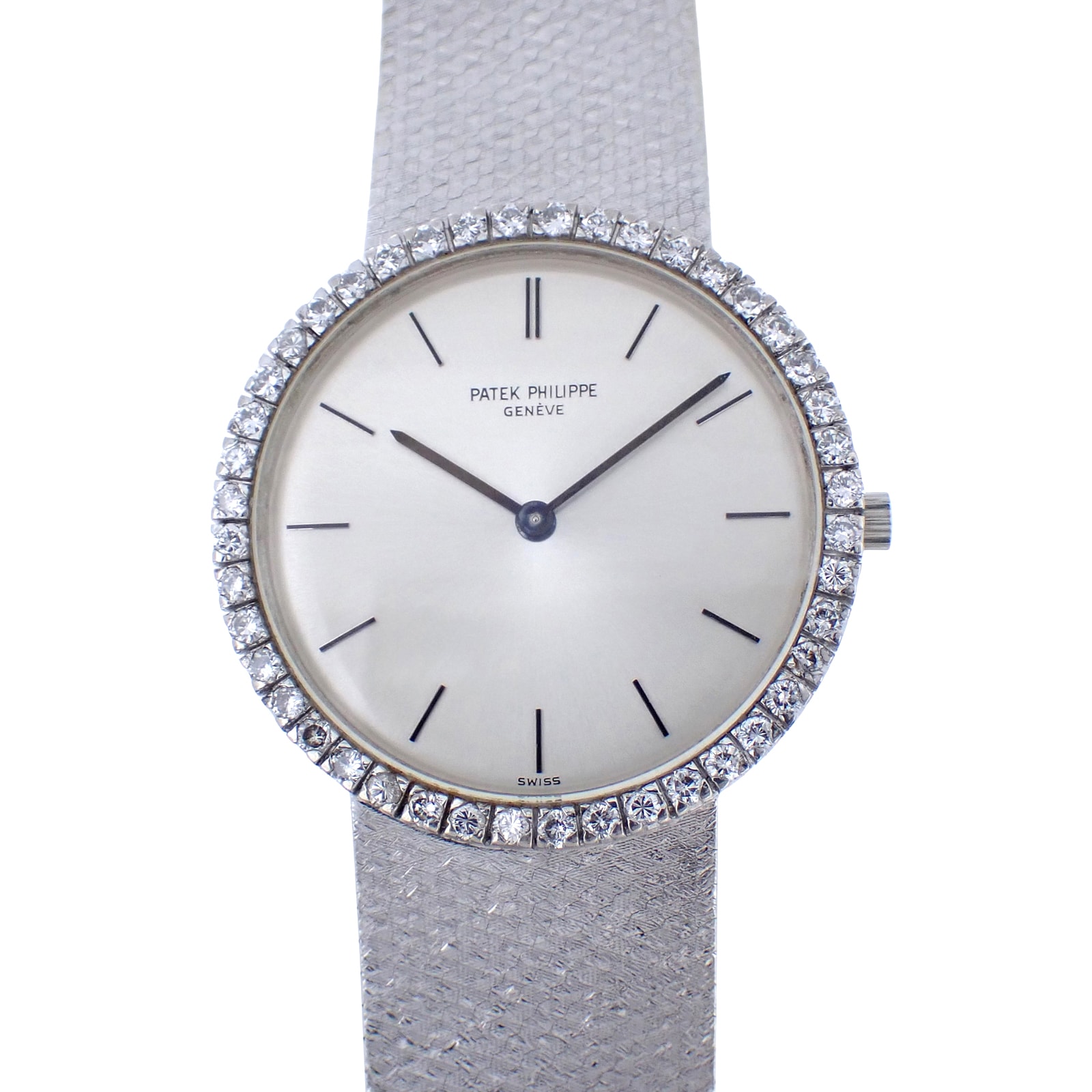 K18WG ベゼルダイヤ PATEK PHILIPPE パテックフィリップ カラトラバ 3520/012 メンズ 腕時計