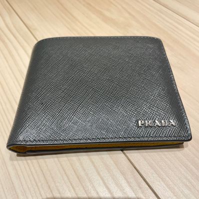 PRADA Saffiano Bicolor Wallet "Mercurio/Soleil"