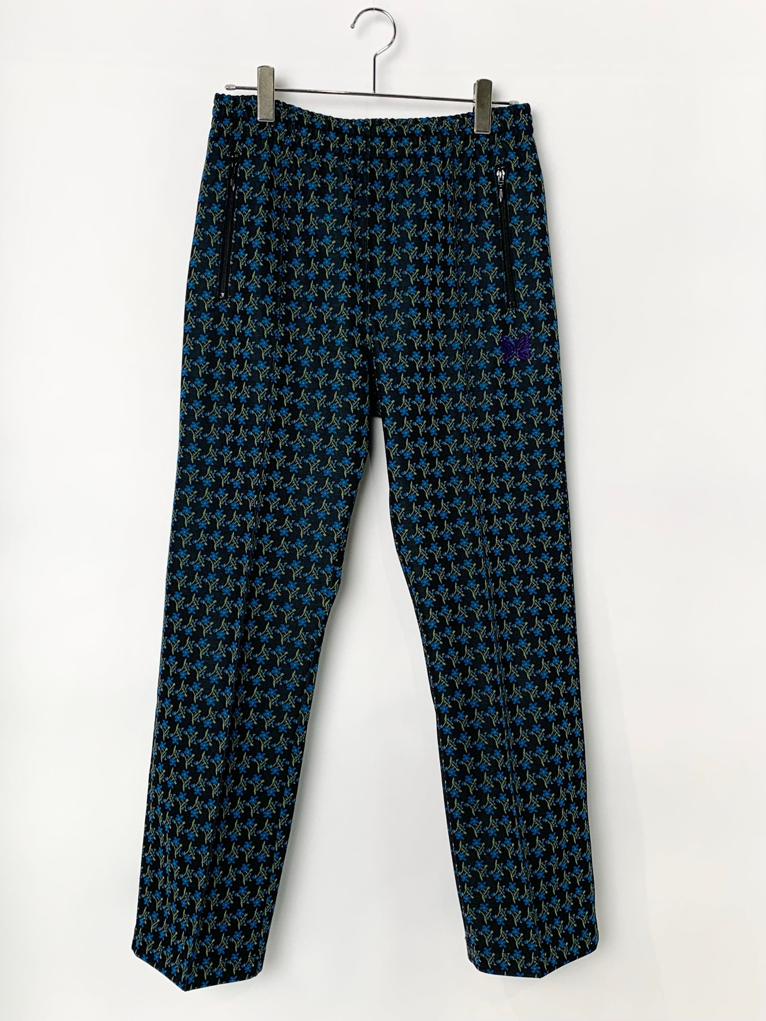 NEEDLES STUDIOUS Excusive Track Pants Poly JQ Floret "Black"