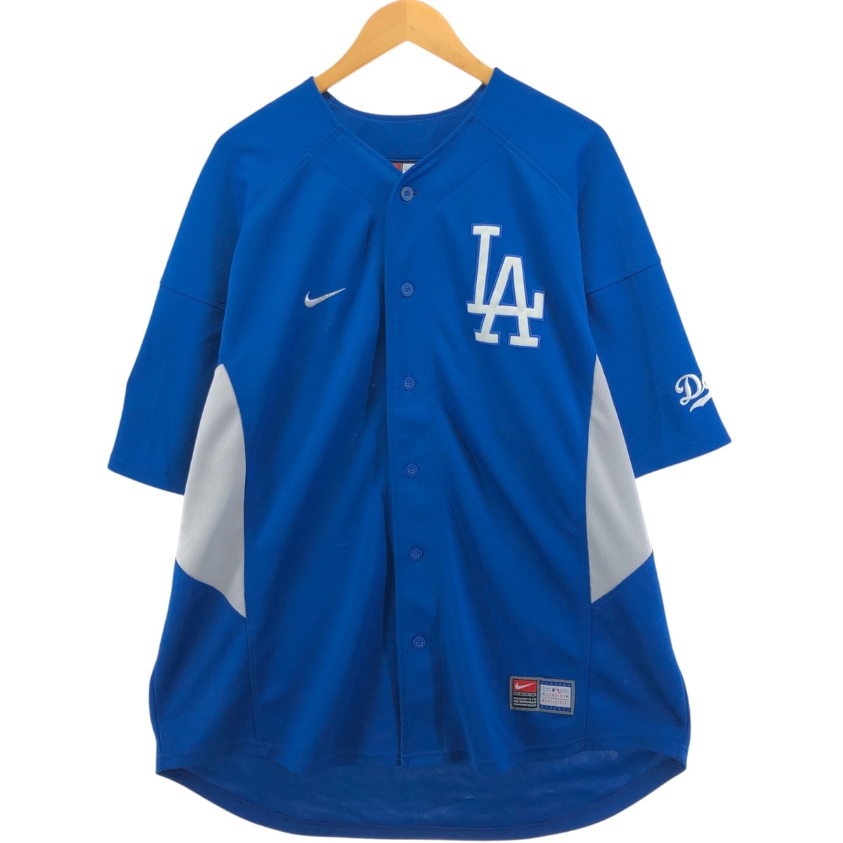 古着 ナイキ NIKE TEAM MLB LOS ANGELES DODGERS ロサンゼルスドジャース ゲームシャツ ベースボールシャツ メンズXL相当/eaa560516