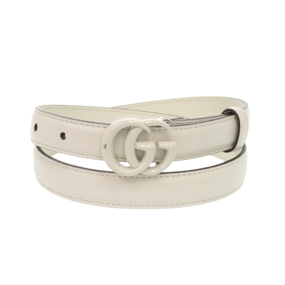 グッチ  ダブルG 409417  レザー  ホワイト   ベルト