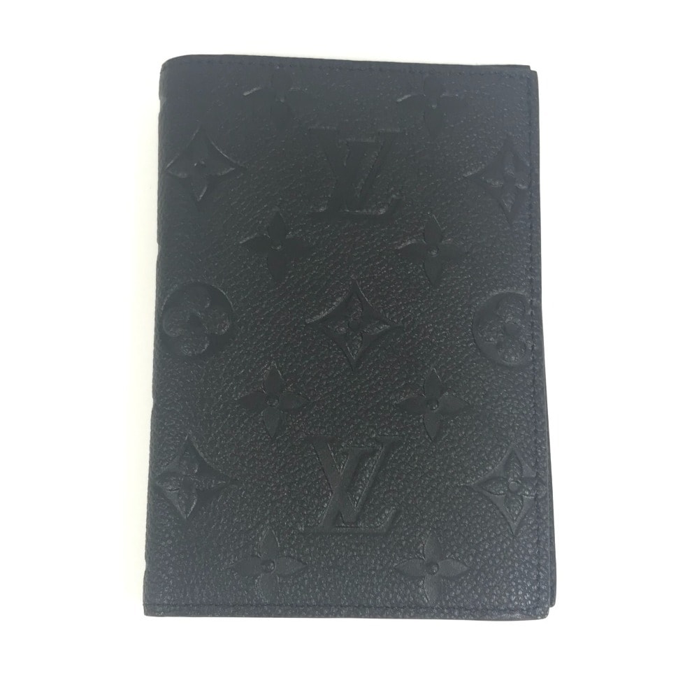 ルイヴィトン LOUIS VUITTON クーヴェルテュール パスポール NM M63914 モノグラムアンプラント パスポートカバー ステーショナリー 2つ折り パスポートケース モノグラムアンプラントレザー ノワール ブラック 新品同様