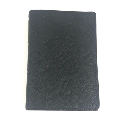 ルイヴィトン LOUIS VUITTON クーヴェルテュール パスポール NM M63914 モノグラムアンプラント パスポートカバー ステーショナリー 2つ折り パスポートケース モノグラムアンプラントレザー ノワール ブラック 新品同様