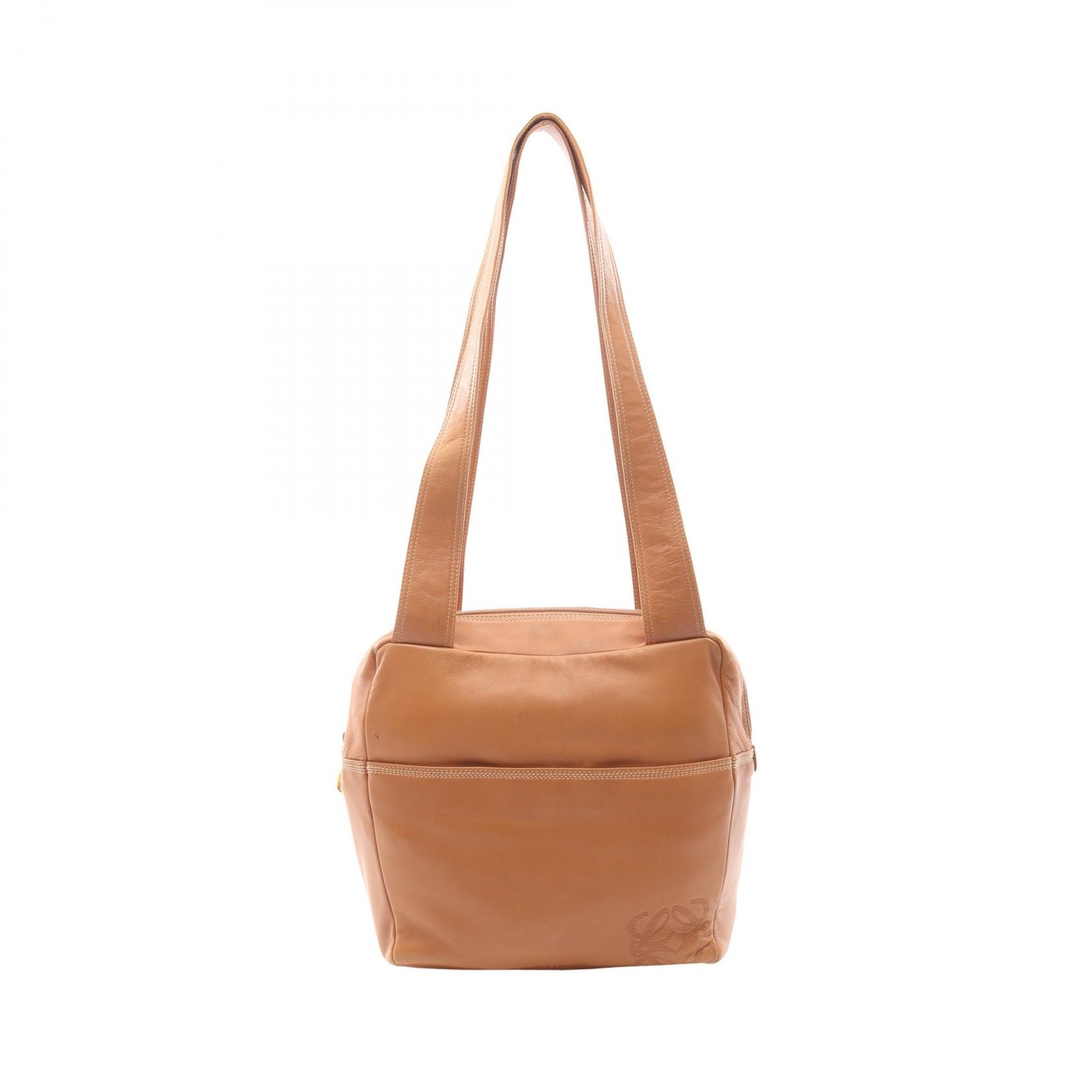 ロエベ LOEWE アナグラム ショルダーバッグ バッグ レザー レディース ブラウン系 【中古】