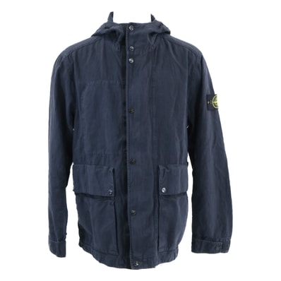 ストーンアイランド 美品 24SS 801542230 TELA LINO NYLONーTC ウォッシュ加工 フーディジップジャケット L