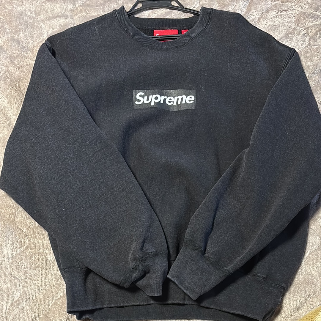 Supreme Washed Box Logo Crewneck "Black"