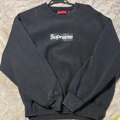 Supreme Washed Box Logo Crewneck "Black"
