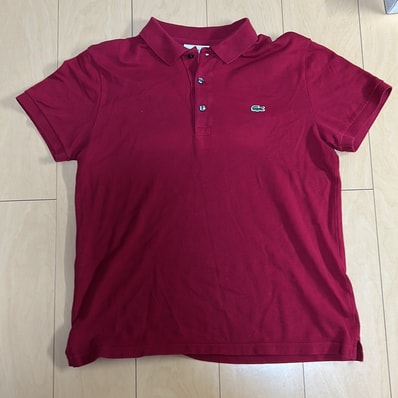 LACOSTE Slim Fit Solid Short Sleep Polo Shirt "Red"