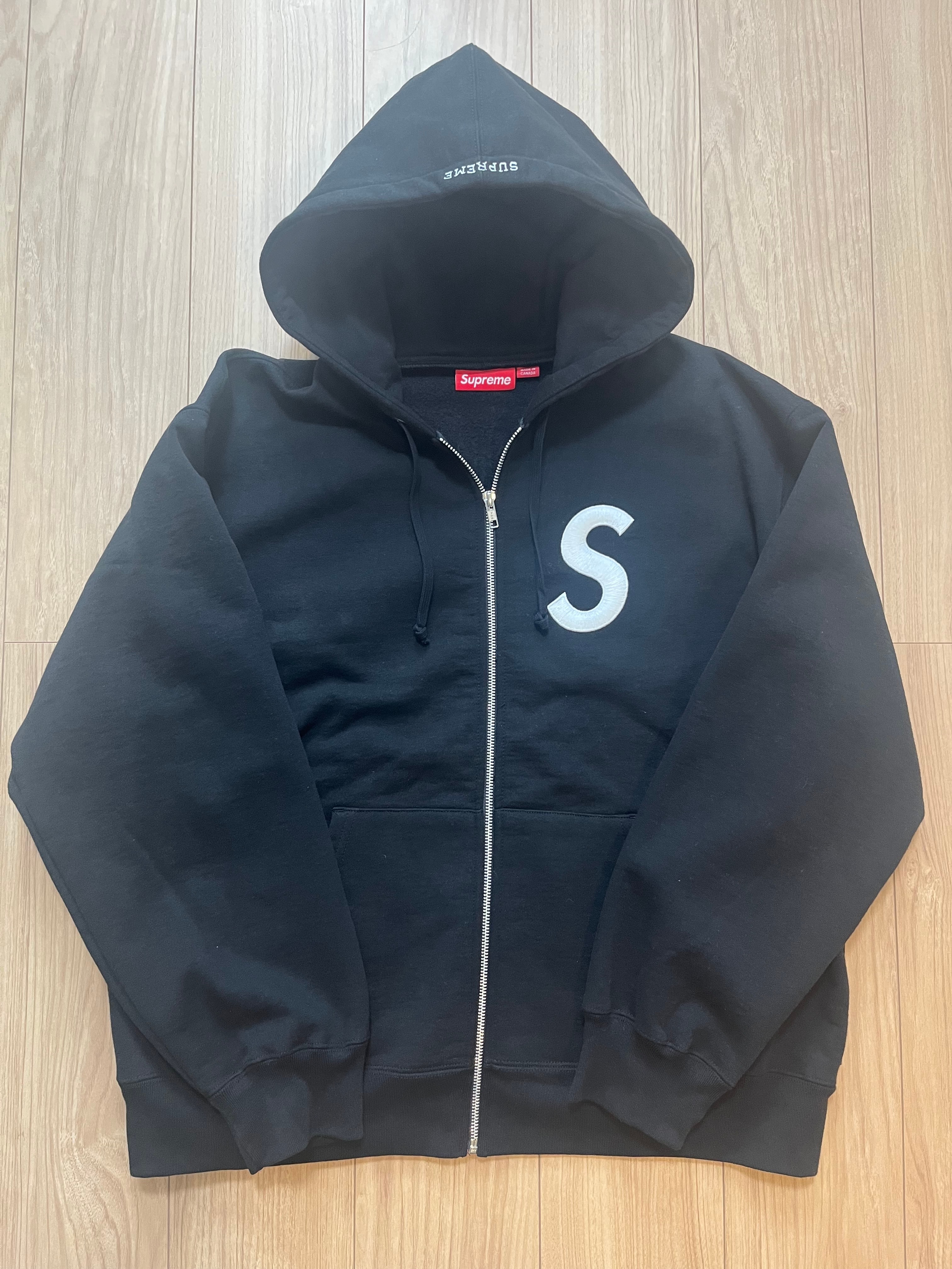 Supreme S Logo Zip Up Hooded Sweatshirt (25FW) "Black"