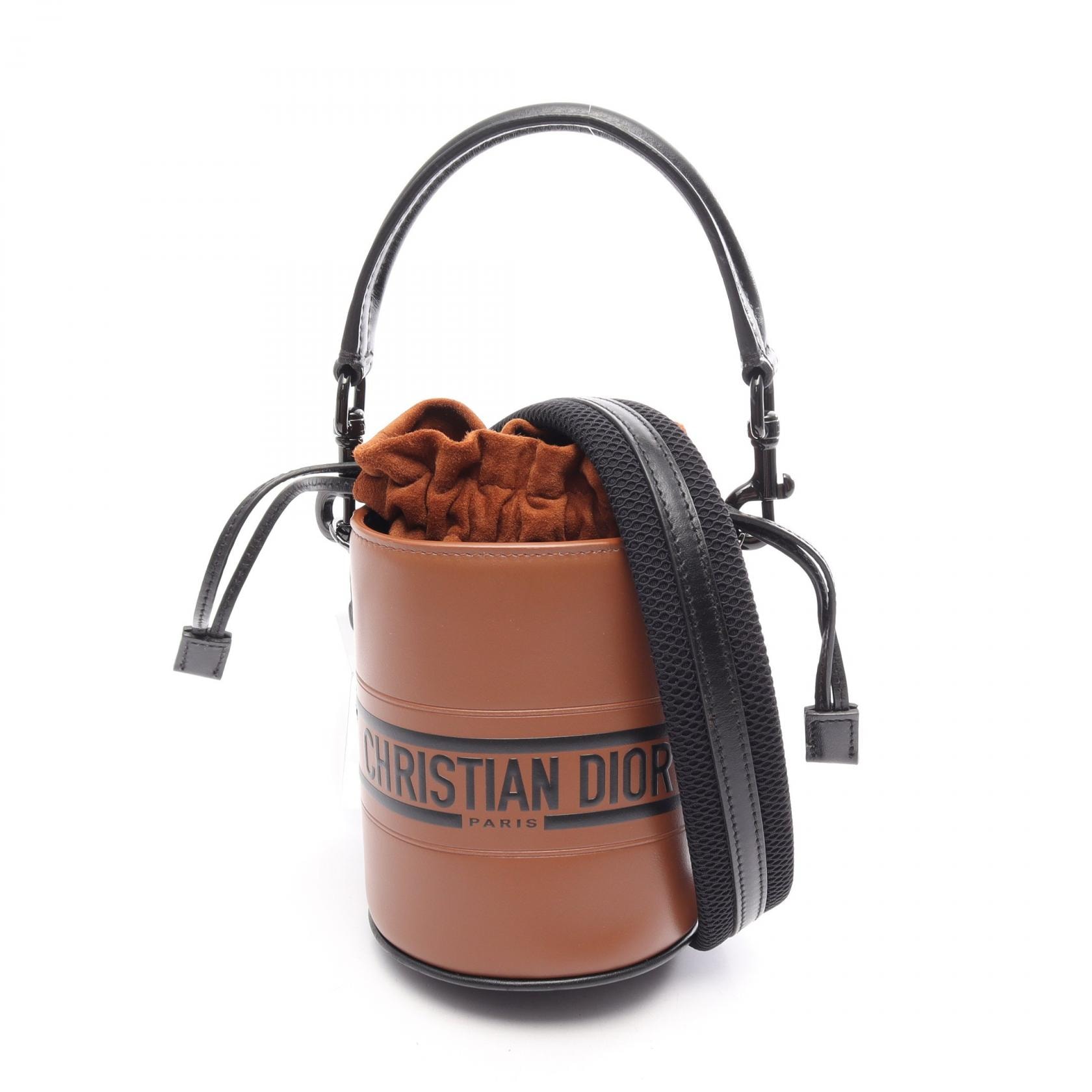 ディオール Dior ヴァイブ マイクロバケット 2WAY ハンドバッグ バッグ レザー レディース ブラウン系 / ブラック系 【中古】