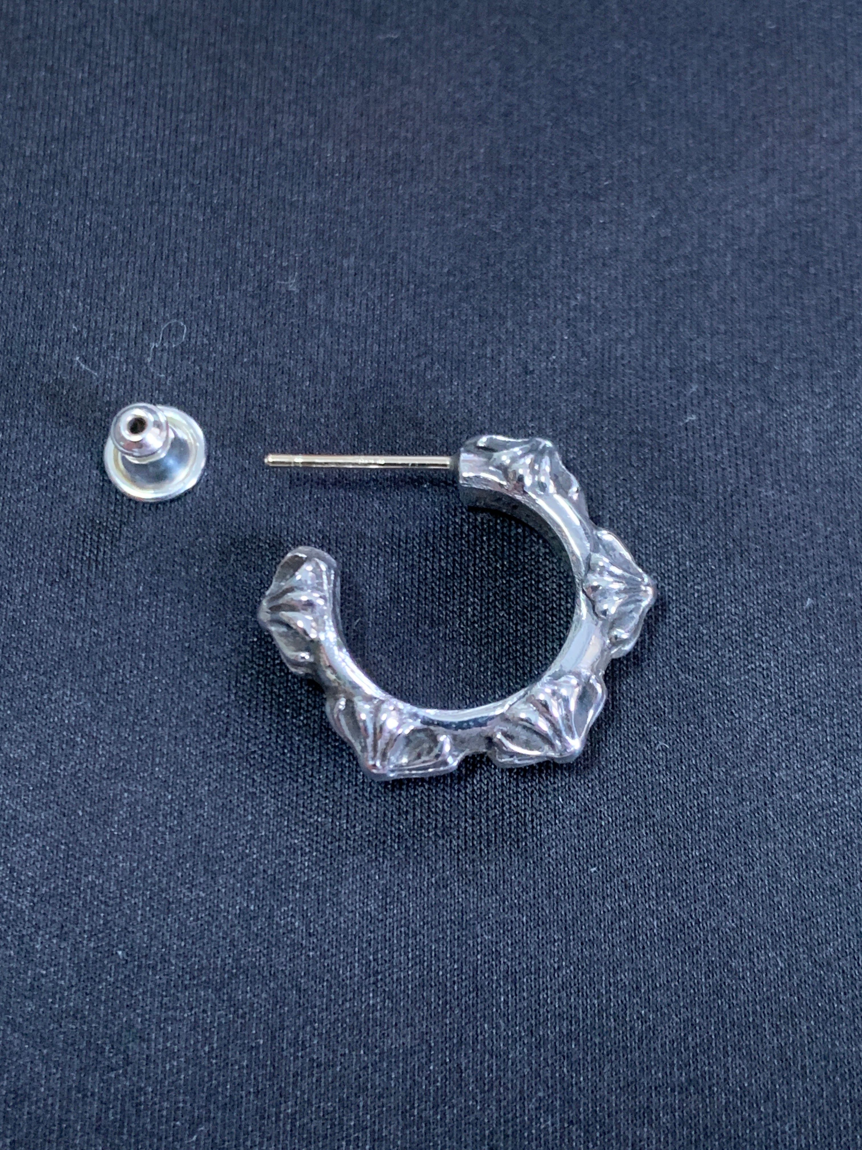 Chrome Hearts Cross Band Hoop Earrings "Silver"