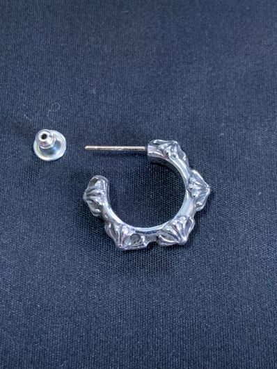 Chrome Hearts Cross Band Hoop Earrings "Silver"